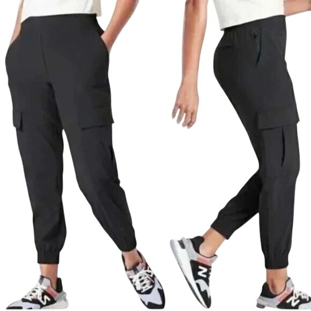 Athleta Chelsea Utility Jogger Pants Black‎ Womens Size 10 Cargo Hiking Travel